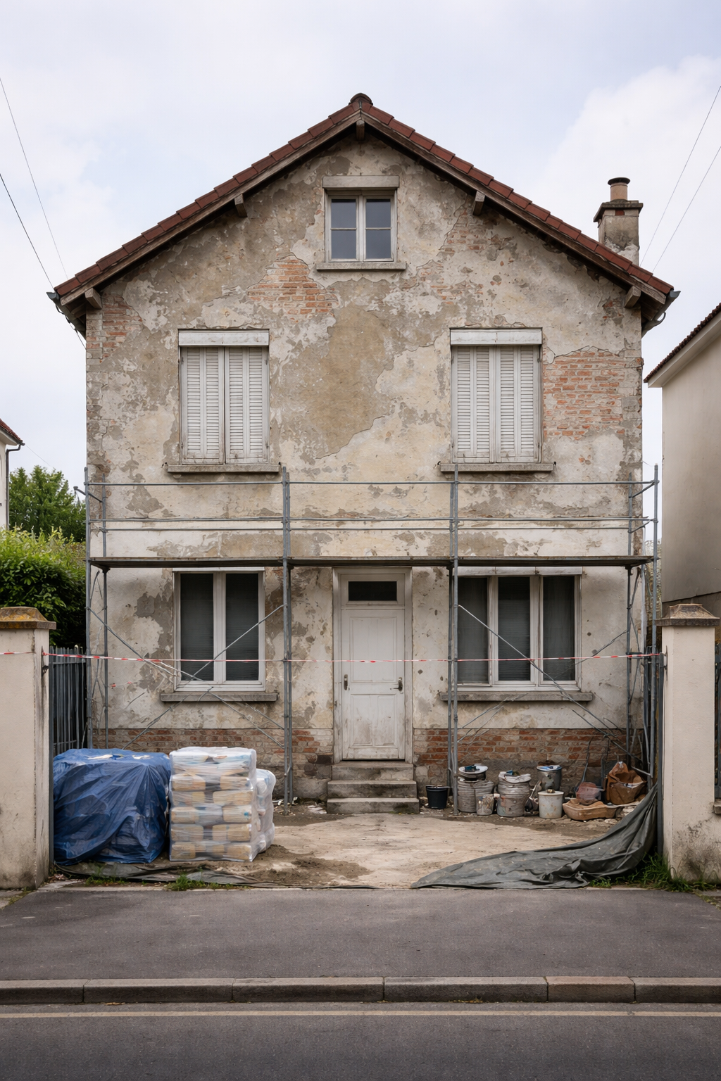 Façade avant ravalement