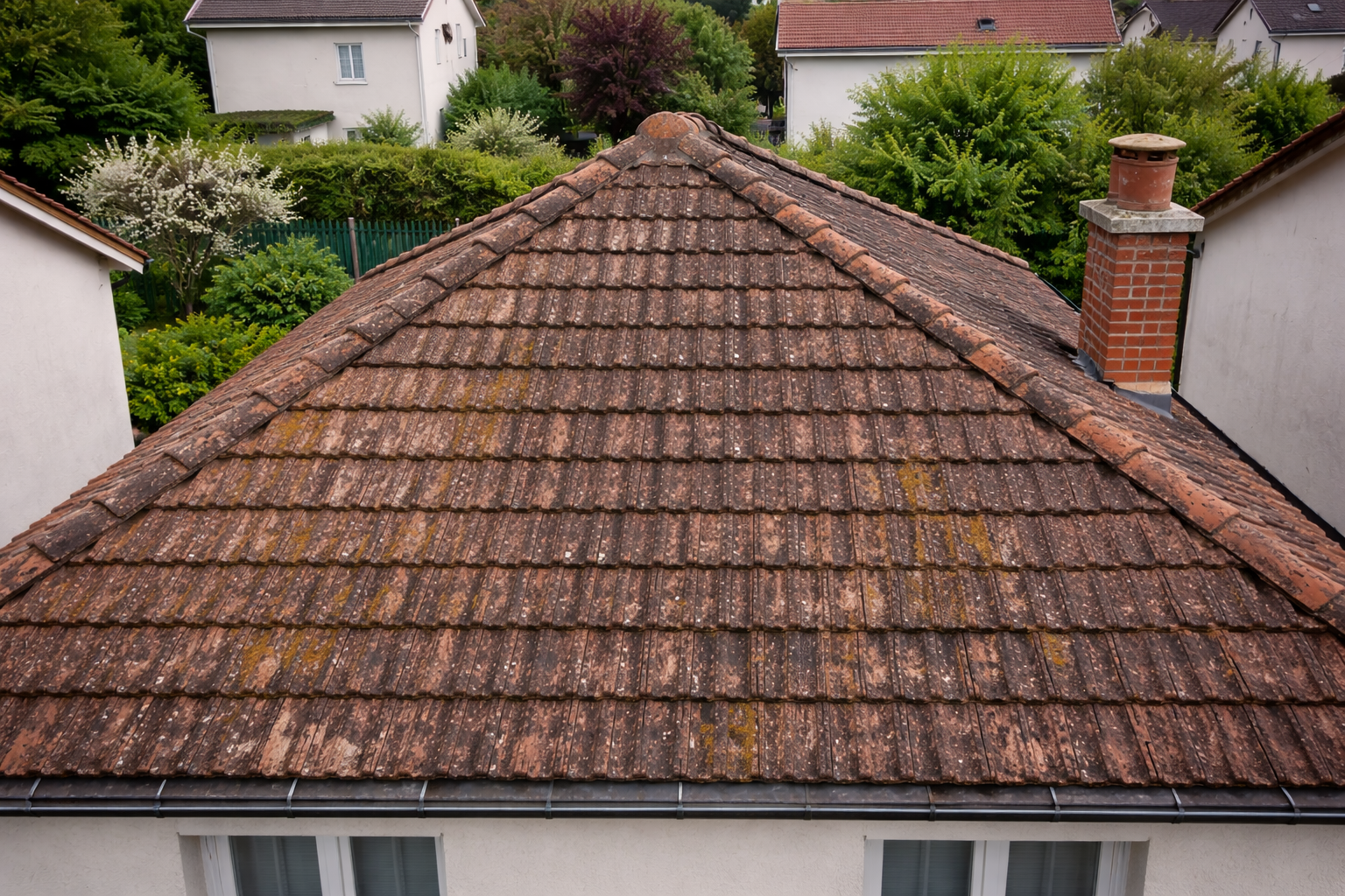 Toiture avant nettoyage